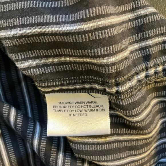 Structure Black Striped Button Down Cotton Classic Casual Career Wear Size M - Picture 5 of 7